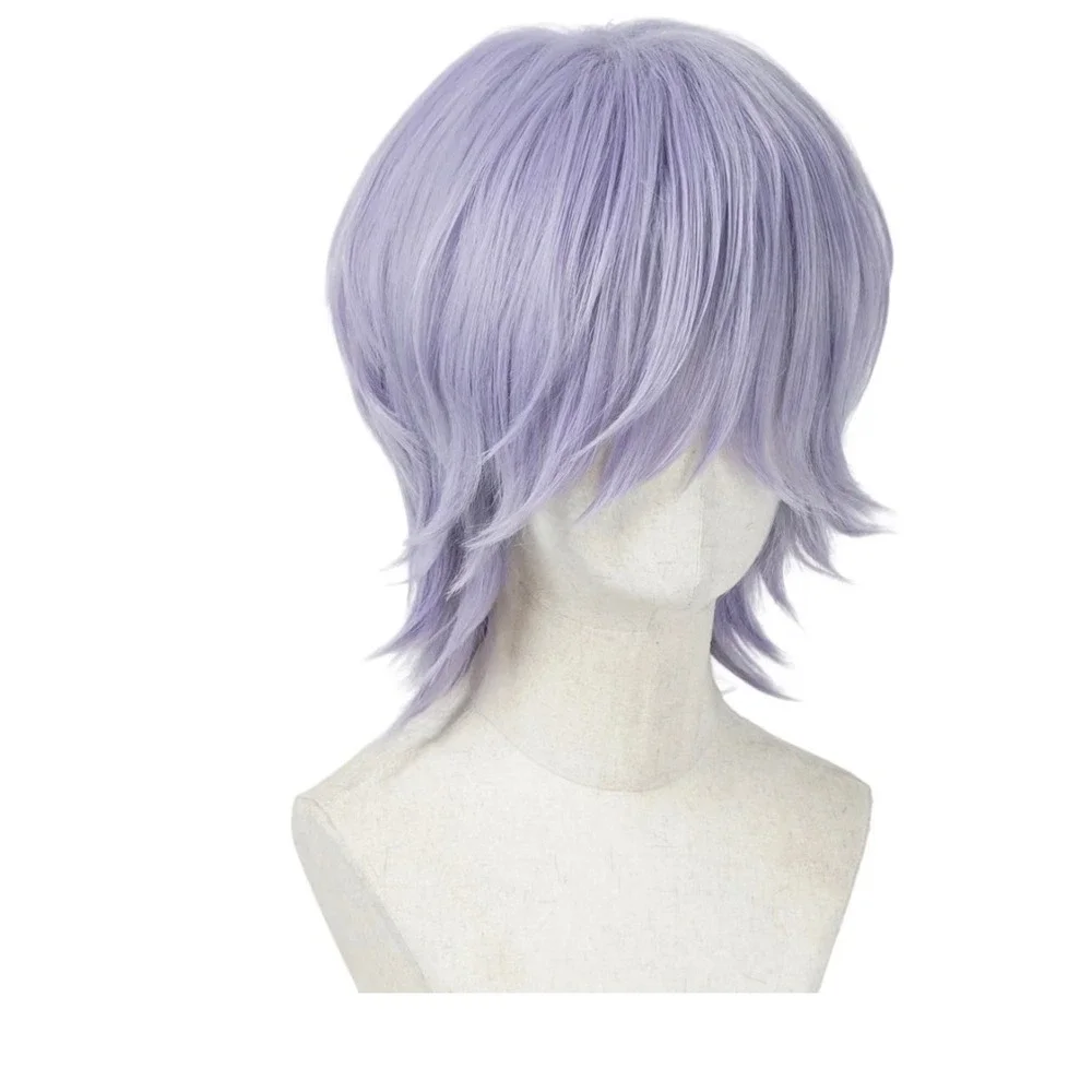 NWT LeMarnia Anime Cosplay Wig Purple Short Layered Synthetic Halloween Costume